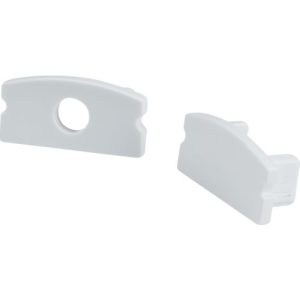 KNIGHTSBRIDGE ALUMINIUM SURFACE MOUNT PROFILE END CAPS - WHITE