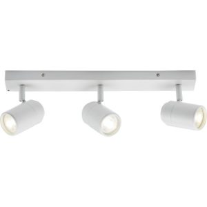KNIGHTSBRIDGE 230V IP44 GU10 TRIPLE BAR SPOTLIGHT - MATT WHITE