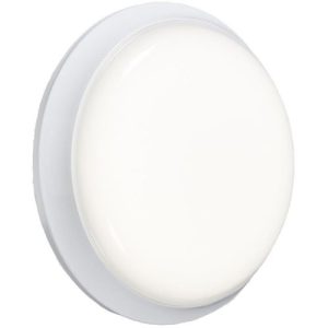 KNIGHTSBRIDGE 230V IP54 20W ROUND LED BULKHEAD WITH SENSOR