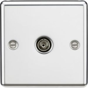 KNIGHTSBRIDGE TV OUTLET (NON-ISOLATED) - ROUNDED EDGE POLISHED CHROME
