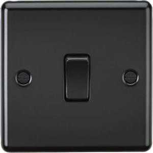 KNIGHTSBRIDGE MATT BLACK ROUNDED EDGE INTERMEDIATE SWITCH