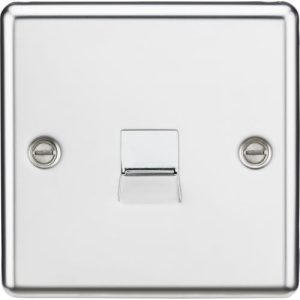 KNIGHTSBRIDGE TELEPHONE MASTER OUTLET - ROUNDED EDGE POLISHED CHROME