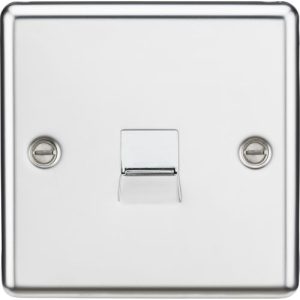 KNIGHTSBRIDGE TELEPHONE EXTENSION OUTLET - ROUNDED EDGE POLISHED CHROME