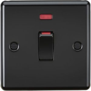 KNIGHTSBRIDGE MATT BLACK ROUNDED EDGE 1G 45A + NEON SWITCH