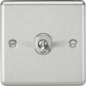 KNIGHTSBRIDGE 10AX 1G 2 WAY TOGGLE SWITCH - ROUNDED BRUSHED CHROME FINISH
