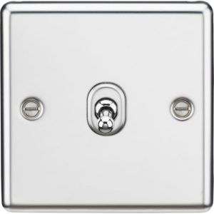 KNIGHTSBRIDGE 10AX 1G 2 WAY TOGGLE SWITCH - ROUNDED POLISHED CHROME FINISH