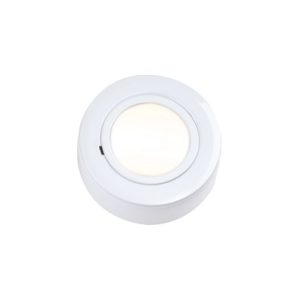 KNIGHTSBRIDGE IP20 12V L/V WHITE CABINET FITTING SURFACE OR RECESSED (LAMP INCLUDED)
