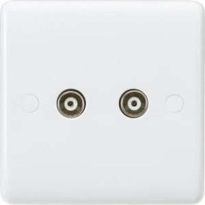 KNIGHTSBRIDGE CURVED EDGE TWIN COAX TV OUTLET (NON