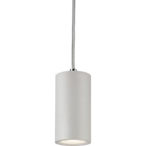 KNIGHTSBRIDGE DASAN SINGLE SHORT FIXED ROUND PENDANT WHITE