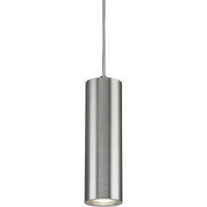 KNIGHTSBRIDGE DASAN SINGLE LONG FIXED ROUND PENDANT BRUSHED CHROME