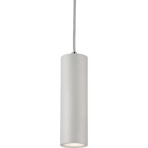 KNIGHTSBRIDGE DASAN SINGLE LONG FIXED ROUND PENDANT WHITE