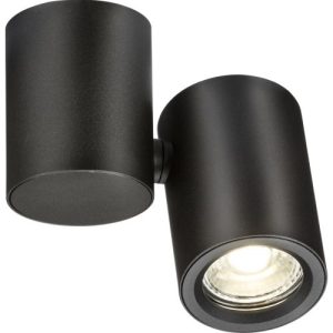 KNIGHTSBRIDGE DEE SINGLE SURFACE ADJUSTABLE ROUND SPOTLIGHT BLACK