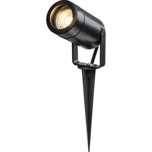KNIGHTSBRIDGE GU10 POLYCARBONATE BLACK SPIKE LIGHT