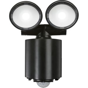 KNIGHTSBRIDGE 230V IP55 TWIN SPOT LED SECURITY LIGHT - BLACK