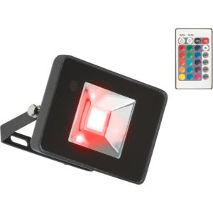 KNIGHTSBRIDGE 230V IP65 50W RGB LED BLACK DIE-CAST ALUMINIUM FLOODLIGHT