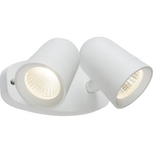 KNIGHTSBRIDGE 230V IP65 18W LED WHITE TWIN SPOT FLOODLIGHT