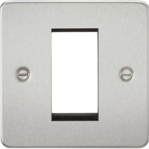 KNIGHTSBRIDGE FLAT PLATE 1G MODULAR FACEPLATE - BRUSHED CHROME