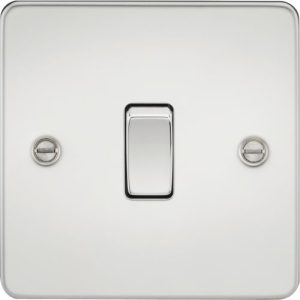 KNIGHTSBRIDGE FLAT PLATE 10AX 1G 2 WAY SWITCH - POLISHED CHROME