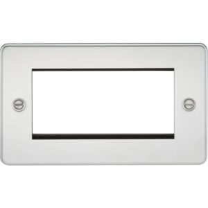 KNIGHTSBRIDGE FLAT PLATE 4G MODULAR FACEPLATE - POLISHED CHROME