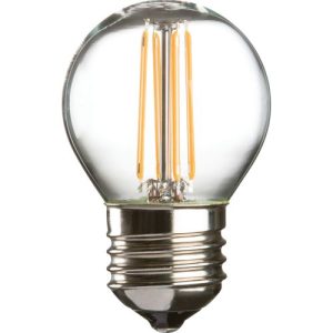 KNIGHTSBRIDGE 230V 4W LED ES CLEAR GOLF BALL FILAMENT LAMP 2700K DIMMABLE