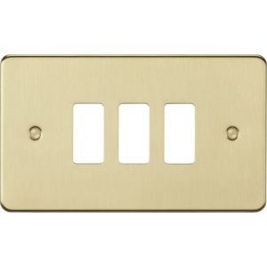 KNIGHTSBRIDGE 3G GRID FACEPLATE - BRUSHED BRASS