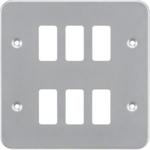 KNIGHTSBRIDGE METALCLAD 6G GRID FACEPLATE