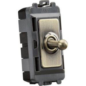KNIGHTSBRIDGE 20AX INTERMEDIATE GRID TOGGLE SWITCH - ANTIQUE BRASS