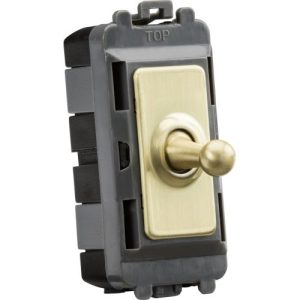 KNIGHTSBRIDGE 20AX INTERMEDIATE GRID TOGGLE SWITCH - BRUSHED BRASS