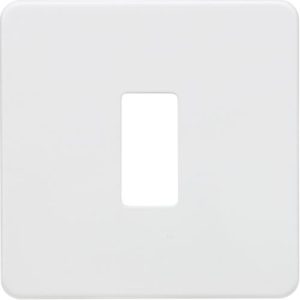 KNIGHTSBRIDGE SCREWLESS 1G GRID FACEPLATE - MATT WHITE