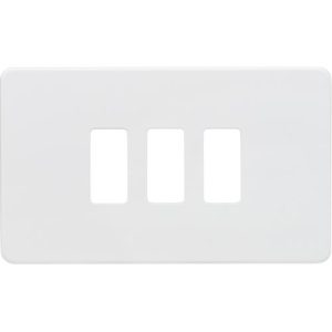 KNIGHTSBRIDGE SCREWLESS 3G GRID FACEPLATE - MATT WHITE