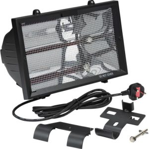 KNIGHTSBRIDGE IP24 1300W OUTDOOR INFRARED HEATER WITH MESH GRILLE AND RS7 1300W TUBE BLACK
