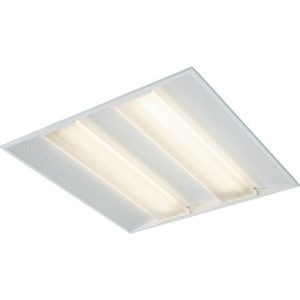KNIGHTSBRIDGE IP40 4 X 14W MODULAR FITTING WITH PMMA DIFFUSERS AND PERFORATED STEEL SIDE WINGS 595X595X55MM