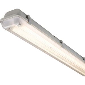KNIGHTSBRIDGE 230V IP65 2X28W T5 HF TWIN NON-CORROSIVE FLUORESCENT FITTING 4FT
