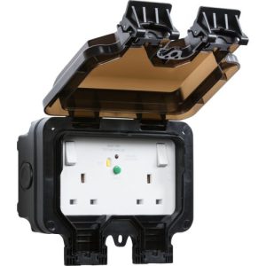 KNIGHTSBRIDGE IP66 13A 2G DP RCD SWITCHED SOCKET - TYPE A (30MA)