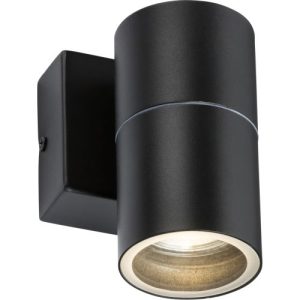 KNIGHTSBRIDGE 230V IP54 GU10 FIXED SINGLE WALL LIGHT - BLACK