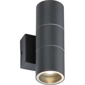 KNIGHTSBRIDGE 230V IP54 GU10 UP AND DOWN WALL LIGHT - ANTHRACITE