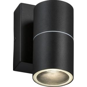 KNIGHTSBRIDGE 230V IP54 GU10 FIXED SINGLE WALL LIGHT WITH PHOTOCELL SENSOR - BLACK