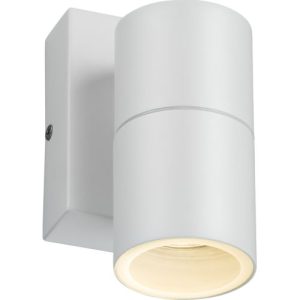 KNIGHTSBRIDGE 230V IP54 GU10 FIXED SINGLE WALL LIGHT WITH PHOTOCELL SENSOR - WHITE