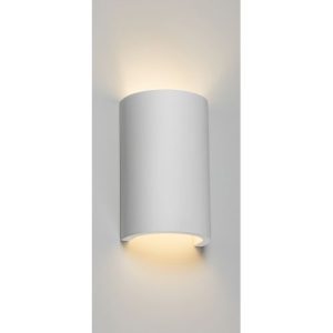 KNIGHTSBRIDGE 230V G9 40W CURVED UP AND DOWN PLASTER WALL LIGHT