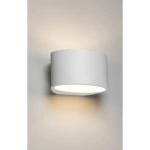 KNIGHTSBRIDGE 230V G9 40W CURVED UP AND DOWN PLASTER WALL LIGHT 200MM