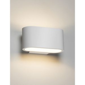 KNIGHTSBRIDGE 230V G9 40W CURVED UP AND DOWN PLASTER WALL LIGHT 180MM