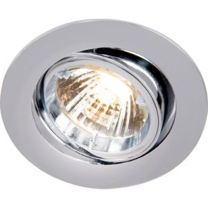 KNIGHTSBRIDGE IP20 230V GU10 CHROME RECESSED TILT TWIST & LOCK DOWNLIGHT