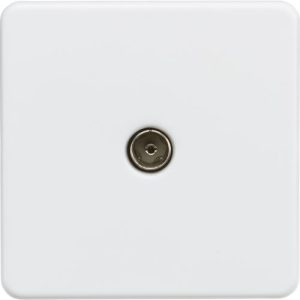 KNIGHTSBRIDGE SCREWLESS 1G TV OUTLET (NON-ISOLATED) - MATT WHITE