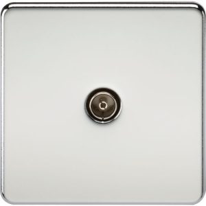 KNIGHTSBRIDGE SCREWLESS 1G TV OUTLET (NON-ISOLATED) - POLISHED CHROME