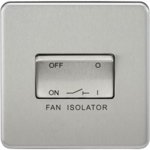 KNIGHTSBRIDGE SCREWLESS 10AX 3 POLE FAN ISOLATOR SWITCH - BRUSHED CHROME