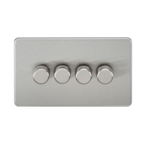 KNIGHTSBRIDGE SCREWLESS 4G 2-WAY 10-200W (5-150W LED) TRAILING EDGE DIMMER - BRUSHED CHROME