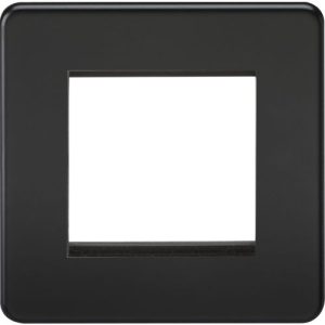 KNIGHTSBRIDGE SCREWLESS 2G MODULAR FACEPLATE - MATT BLACK