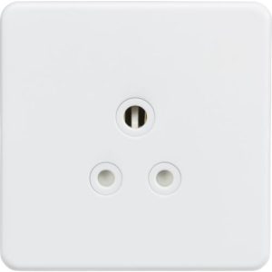 KNIGHTSBRIDGE SCREWLESS 5A UNSWITCHED ROUND SOCKET - MATT WHITE