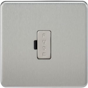 KNIGHTSBRIDGE SCREWLESS 13A FUSED SPUR UNIT - BRUSHED CHROME