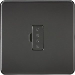 KNIGHTSBRIDGE SCREWLESS 13A FUSED SPUR UNIT - MATT BLACK